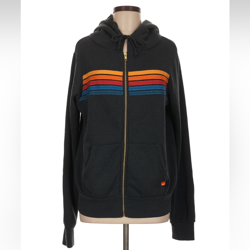 Aviator Nation 5-Stripe zip hoodie jacket Charcoal
Unisex Men’s M , Women’s L